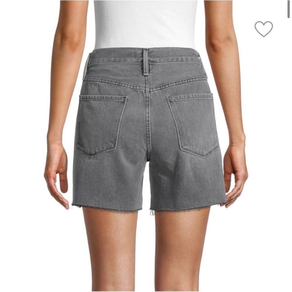 Frame Denim Le Tour Raw-Edge Denim Shorts  Cut Off Size 27 Gray Distressed NWOT